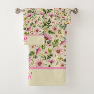 Élégante Flore De Printemps Avec Monogramme
