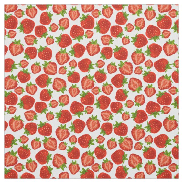 Elégante fraise fraises Berries rouges Tissu (Échantillon)