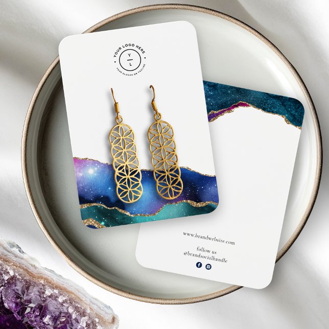 Elégante Galaxy Stars Gold Edge Logo Carte bijoux (Créateur téléchargé)