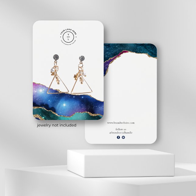Elégante Galaxy Stars Gold Edge Logo Carte bijoux (Créateur téléchargé)