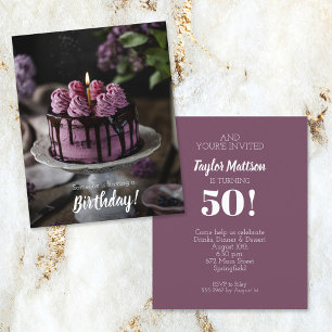Élégante gâteau Invitations de fête d'anniversaire