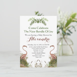 Elégante Giraffe rose Floral Baby shower invitatio