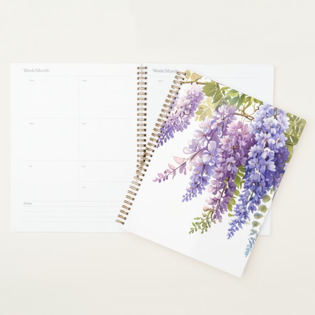 Elégante glycine d'aquarelle violette florale (Devant avec enveloppe)