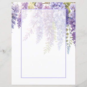 Élégante glycine florale d'aquarelle mauve douce