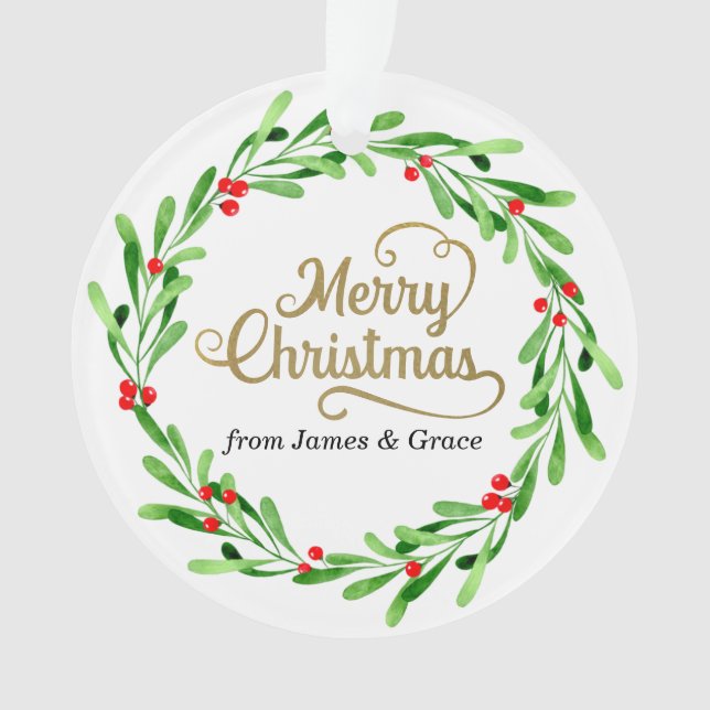 Elégante Gold Merry Christmas Family Holiday Photo (devant)