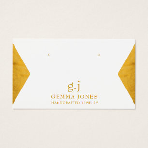 Elégante Gold White Faux Foil Bijoux Display Carte