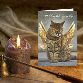Elégante Gold Wings Chat Carte de Sympathie
