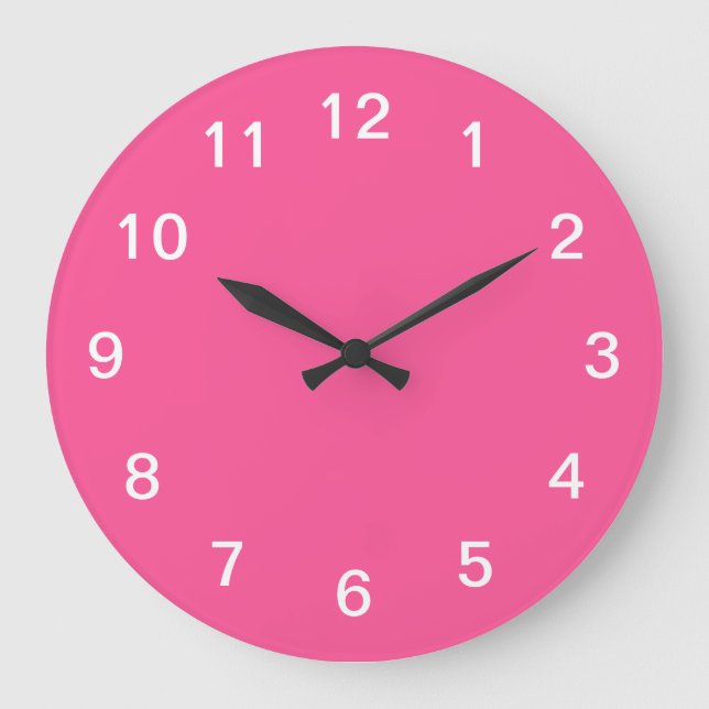 Élégante horloge minimaliste rose chaud (Recto)
