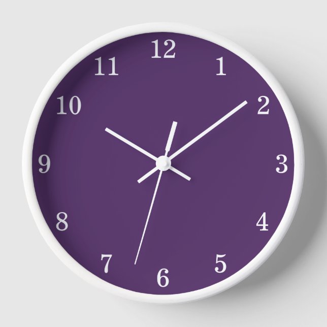 Élégante horloge minimaliste violet foncé (Recto)