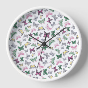Élégante horloge Motif papillon