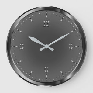 Élégante horloge murale en acrylique noire brill