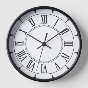 Elégante horloge murale numérique romaine ⏳ noir &