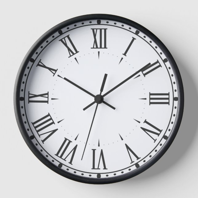 Elégante horloge murale numérique romaine ⏳ noir & (Recto)