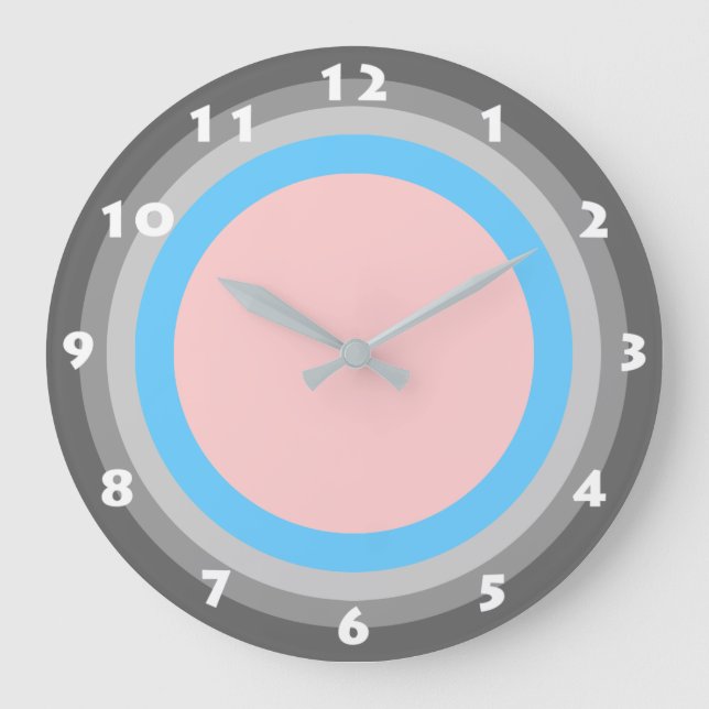 ÉLÉGANTE horloge murale ROSE ET BLEU (Recto)
