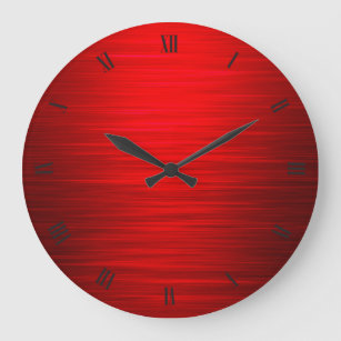 Elégante horloge murale rouge brillant