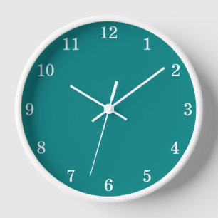 Élégante horloge murale Turquoise minimaliste