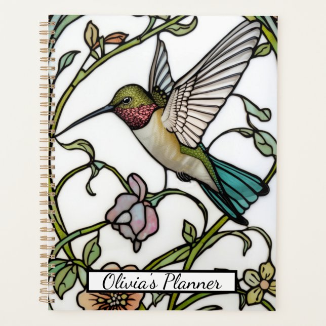 Élégante illustration de colibri botanique boho ch (Devant)