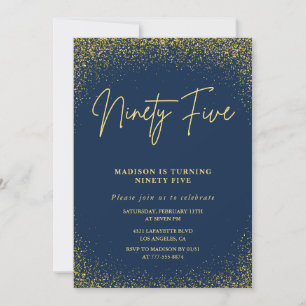 Elégante invitation 95e anniversaire Gold Navy Gla
