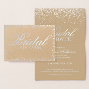 Elégante invitation à la douche nuptiale argent