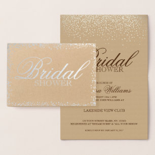 Elégante invitation à la douche nuptiale argentée