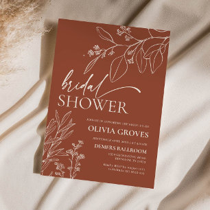 Élégante invitation à la douche nuptiale en terre