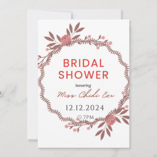 Elégante invitation à la douche nuptiale florale