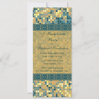 Elégante invitation à la fête de la mosaïque bleue