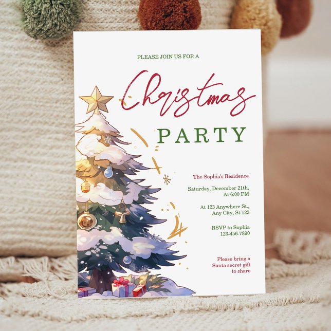 Élégante invitation à la fête de Noël (Créateur téléchargé)