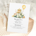 Elégante Invitation à l'Anniversaire Floral<br><div class="desc">Invitations à l'anniversaire par thé</div>