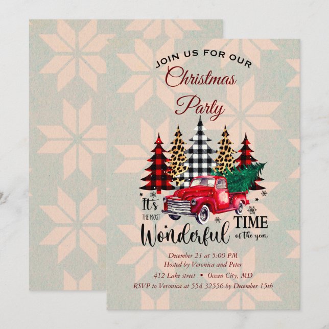 Élégante invitation à Noël doux (Devant / Derrière)