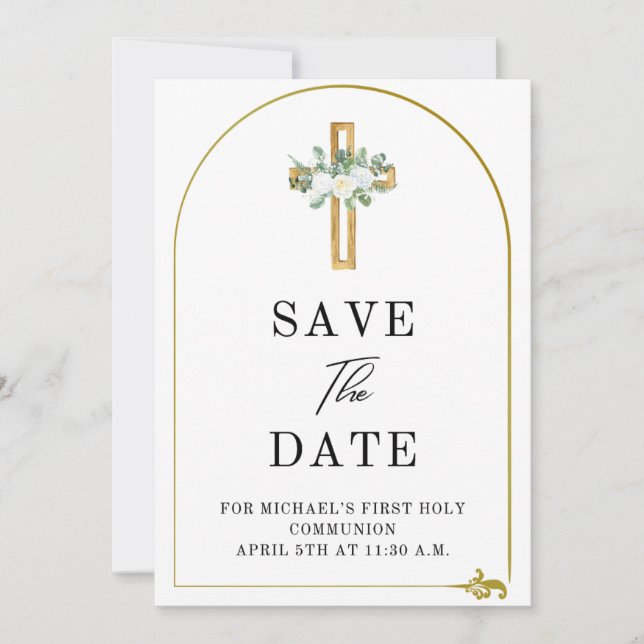 Élégante invitation à retenir la date (Devant)