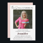 Elégante invitation à son 70e anniversaire Photo<br><div class="desc">Elégante invitation à son 70e anniversaire Photo Modern</div>