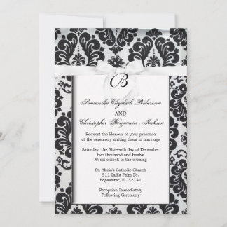 Elégante invitation à un mariage d'accentuation bl