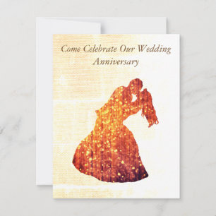 Elégante invitation anniversaire, Golden Couple