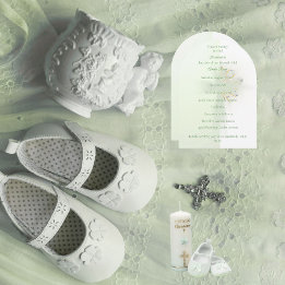 Elégante invitation au baptême de croix brillante