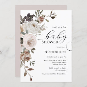 Elégante Invitation Baby shower Floral