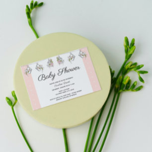 Elégante Invitation Baby shower Floral