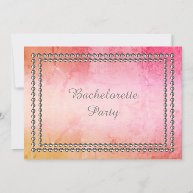 Elégante invitation bachelorette graffiti rose (Devant)