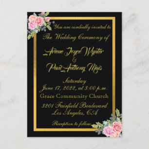Elégante Invitation Black and Gold