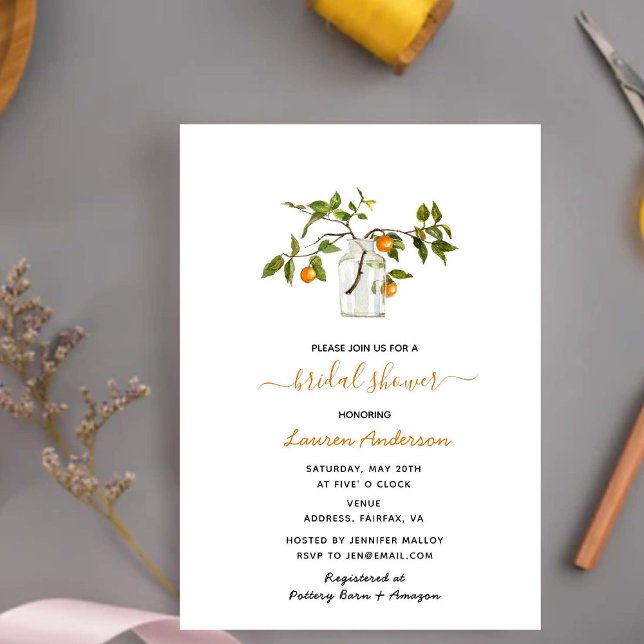 Elégante invitation Citrus Bridal Showeuse (Créateur téléchargé)