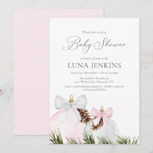 Elégante Invitation de Baby shower de fille d'hive