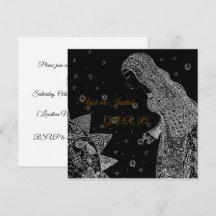 Élégante invitation de bapteme de mariage à ligne