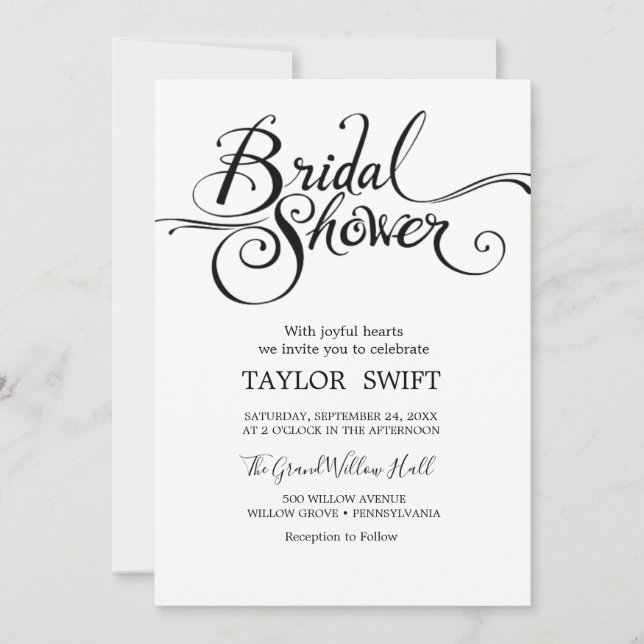 Élégante invitation de bapteme de mariage en calli (Devant)
