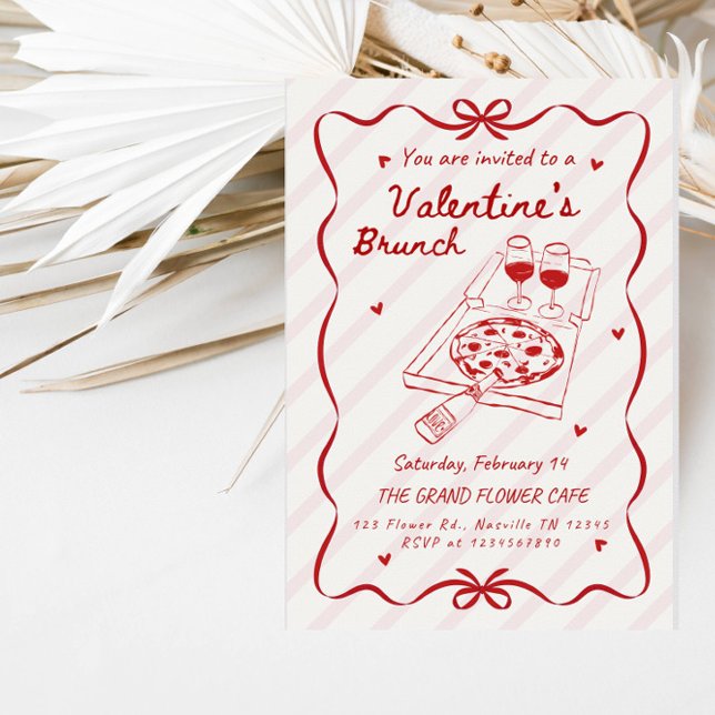 Élégante invitation de brunch de la Saint-Valentin (Créateur téléchargé)