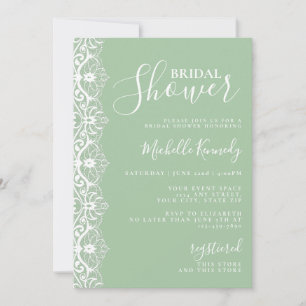 Élégante invitation de douche de mariée en dentell