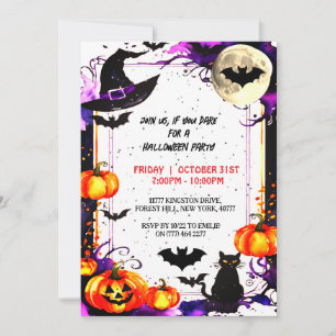Elégante invitation de fête d'Halloween