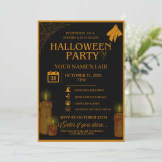 Elégante Invitation de fête d'Halloween - Nuit Éff