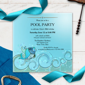Élégante invitation de la fête de la piscine d'été