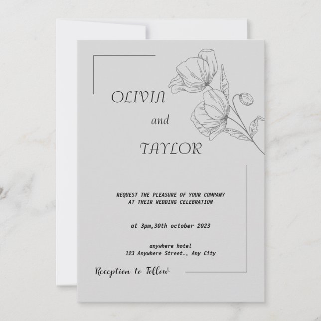 Elégante invitation de mariage (Devant)