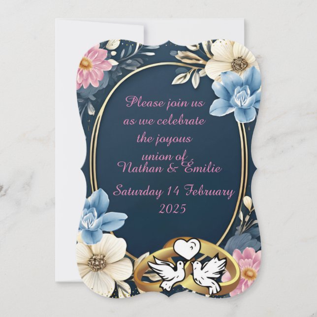Elégante invitation de mariage (Devant)